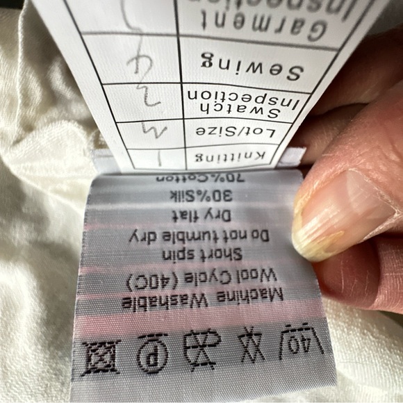 WoolOvers Optic White Wrap Cardigan Sweater Made from a Cotton/Silk Blend - Picture 14 of 16